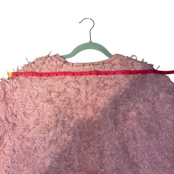 Oliver Bonas Touch Loop Pink Cardigan Valentines Day Teacher Cardigan Size 14 - Picture 13 of 14